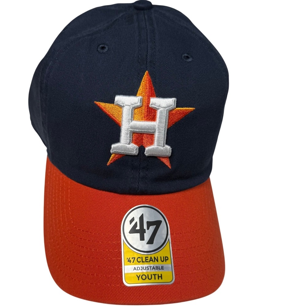 Youth Houston Astros '47 Clean Up Adjustable Hat Navy Orange MLB Cap NWT